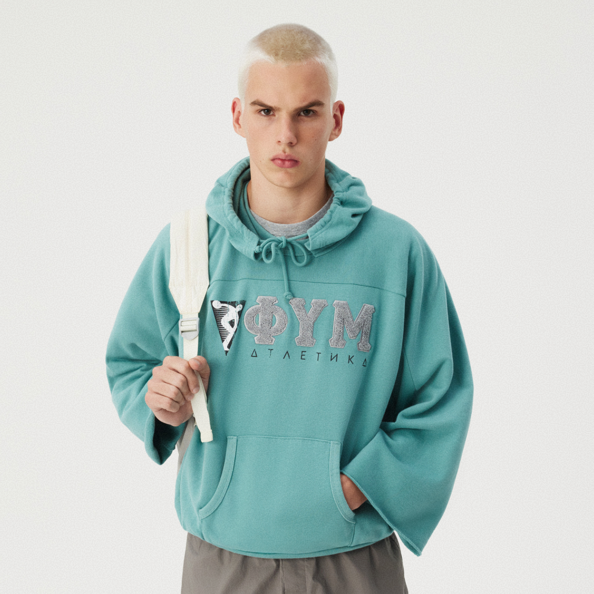 SEA GREEN SHORT-SLEEVE HOODIE GOSHA RUBCHINSKIY