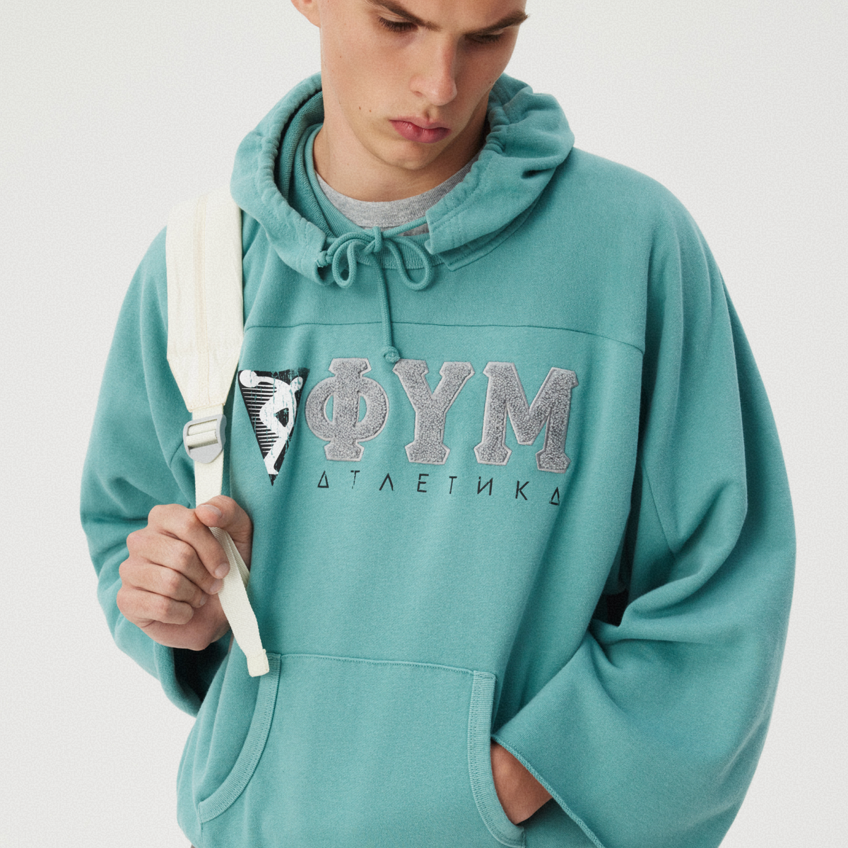 SEA GREEN SHORT-SLEEVE HOODIE GOSHA RUBCHINSKIY