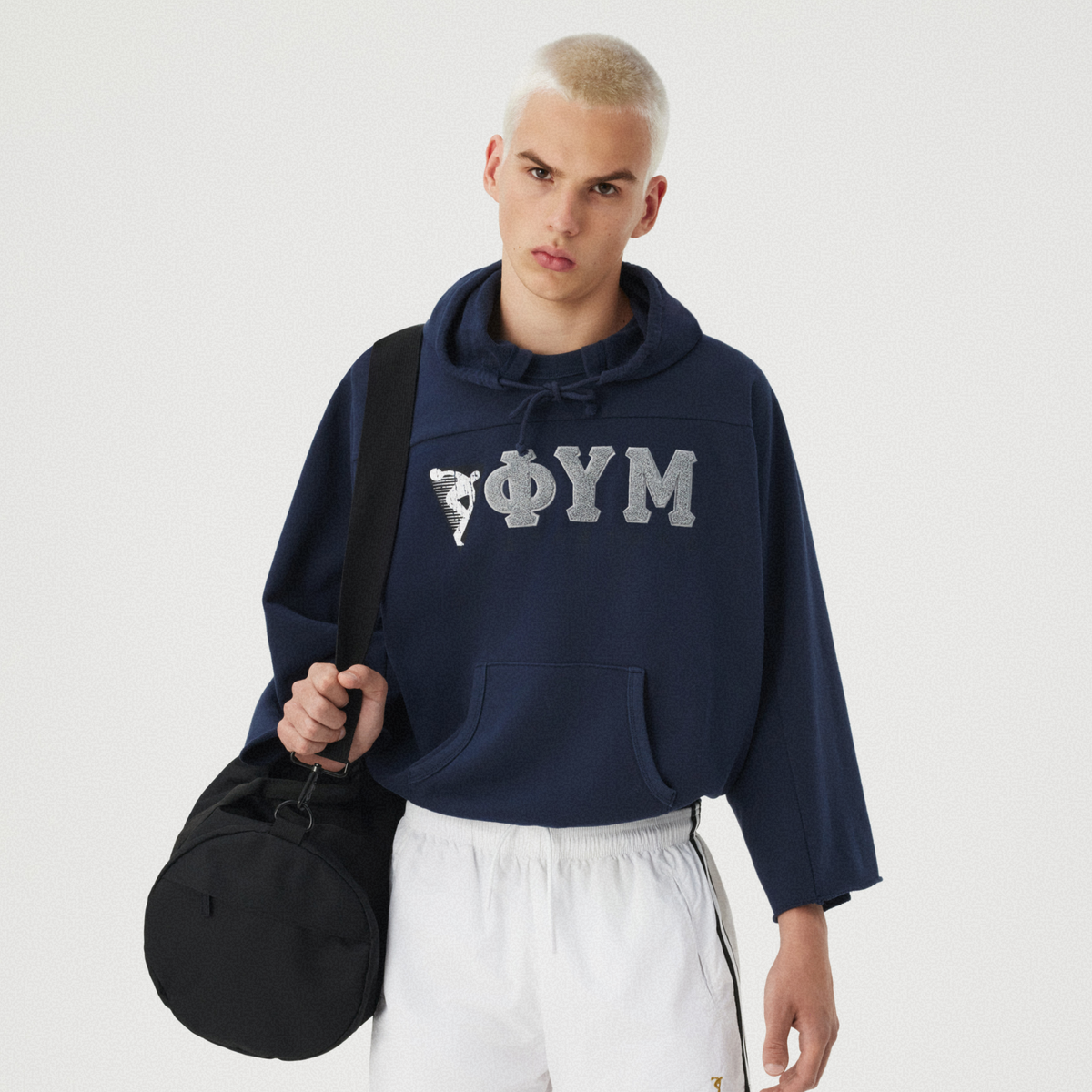 NAVY SHORT-SLEEVE HOODIE GOSHA RUBCHINSKIY