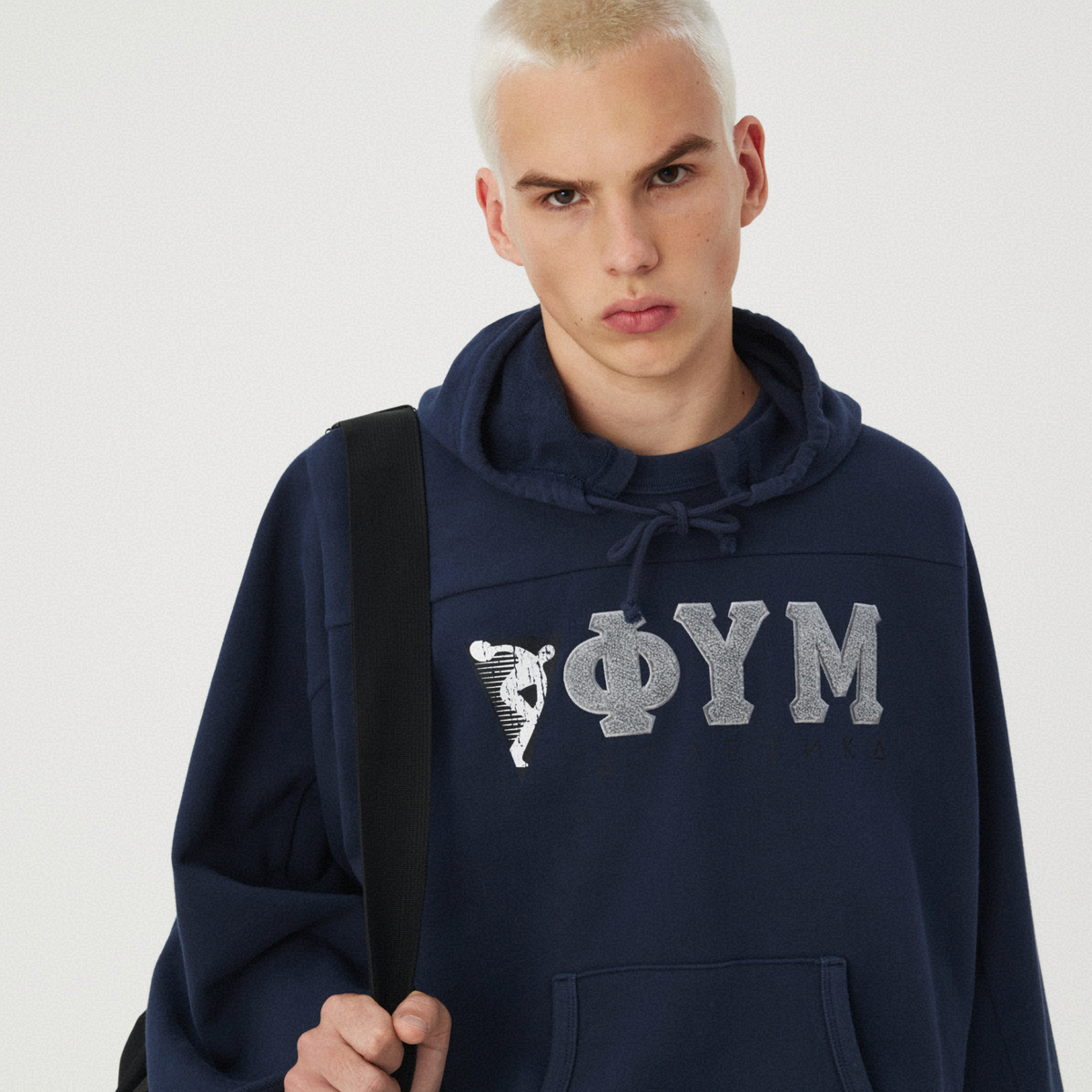 NAVY SHORT-SLEEVE HOODIE GOSHA RUBCHINSKIY