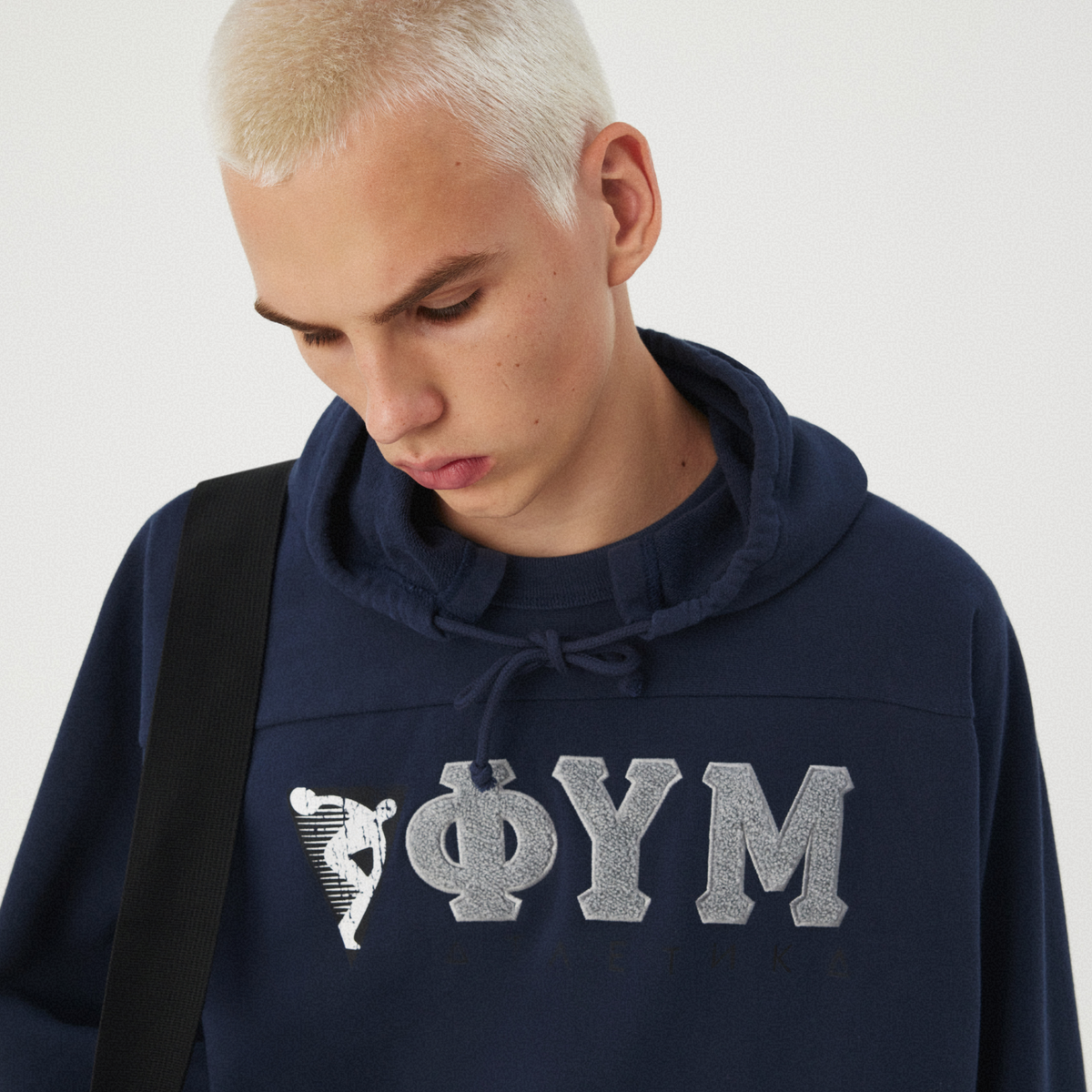 NAVY SHORT-SLEEVE HOODIE GOSHA RUBCHINSKIY