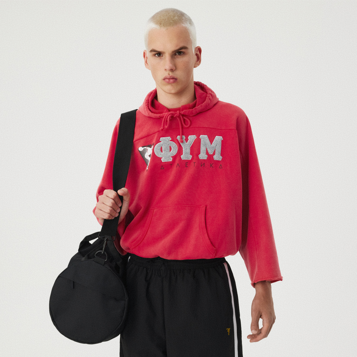 RED SHORT-SLEEVE HOODIE GOSHA RUBCHINSKIY