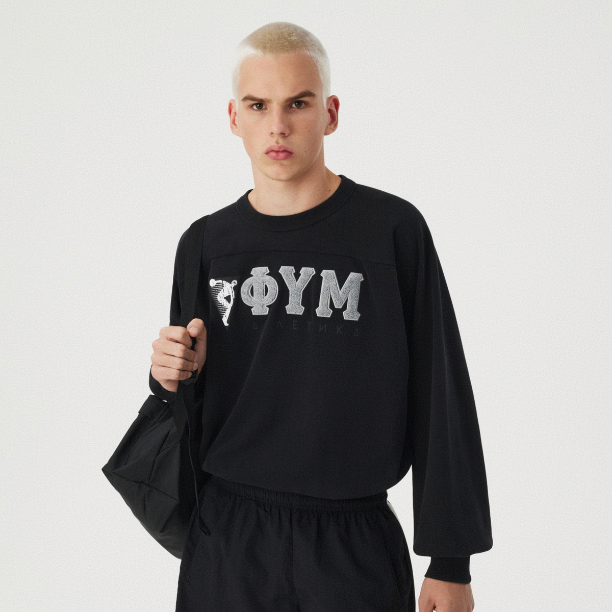 BLACK CREWNECK SWEATSHIRT GOSHA RUBCHINSKIY