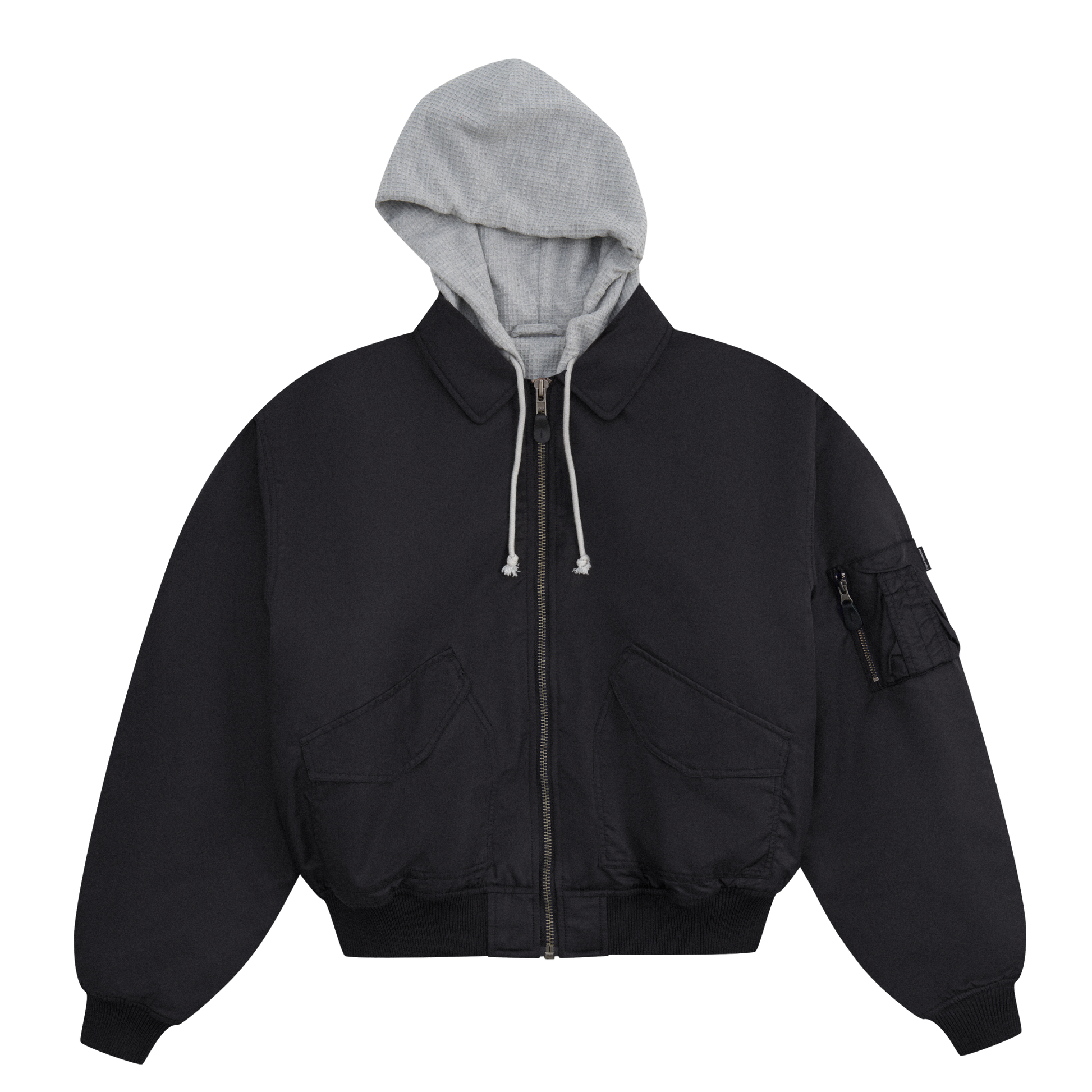 ГОША РУБЧИНСКИЙ – BLACK HOODED BOMBER JACKET GOSHA RUBCHINSKIY ГОША РУБЧИНСКИЙ – BLACK HOODED BOMBER JACKET GOSHA RUBCHINSKIY