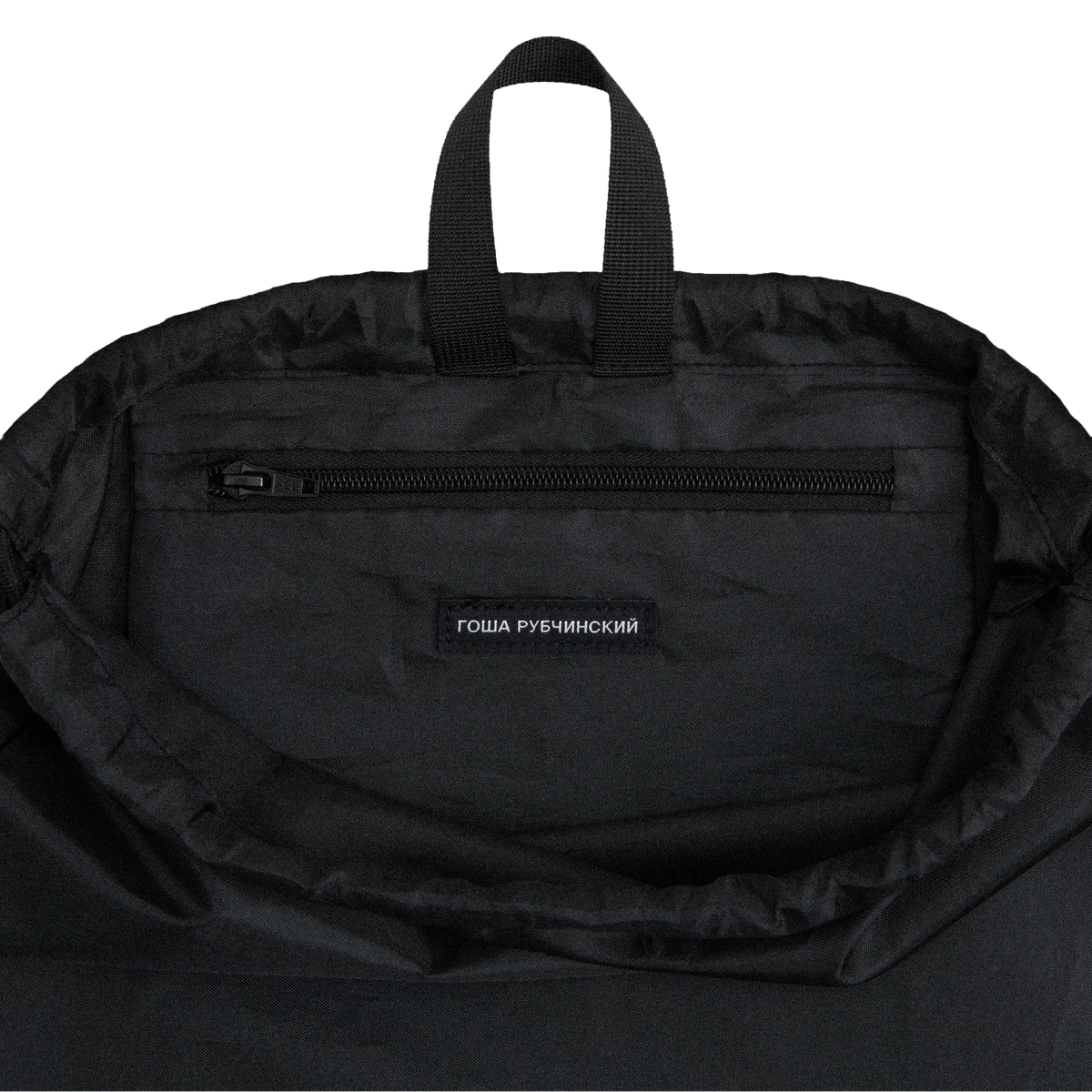 BLACK PRINT DRAWSTRING BACKPACK GOSHA RUBCHINSKIY