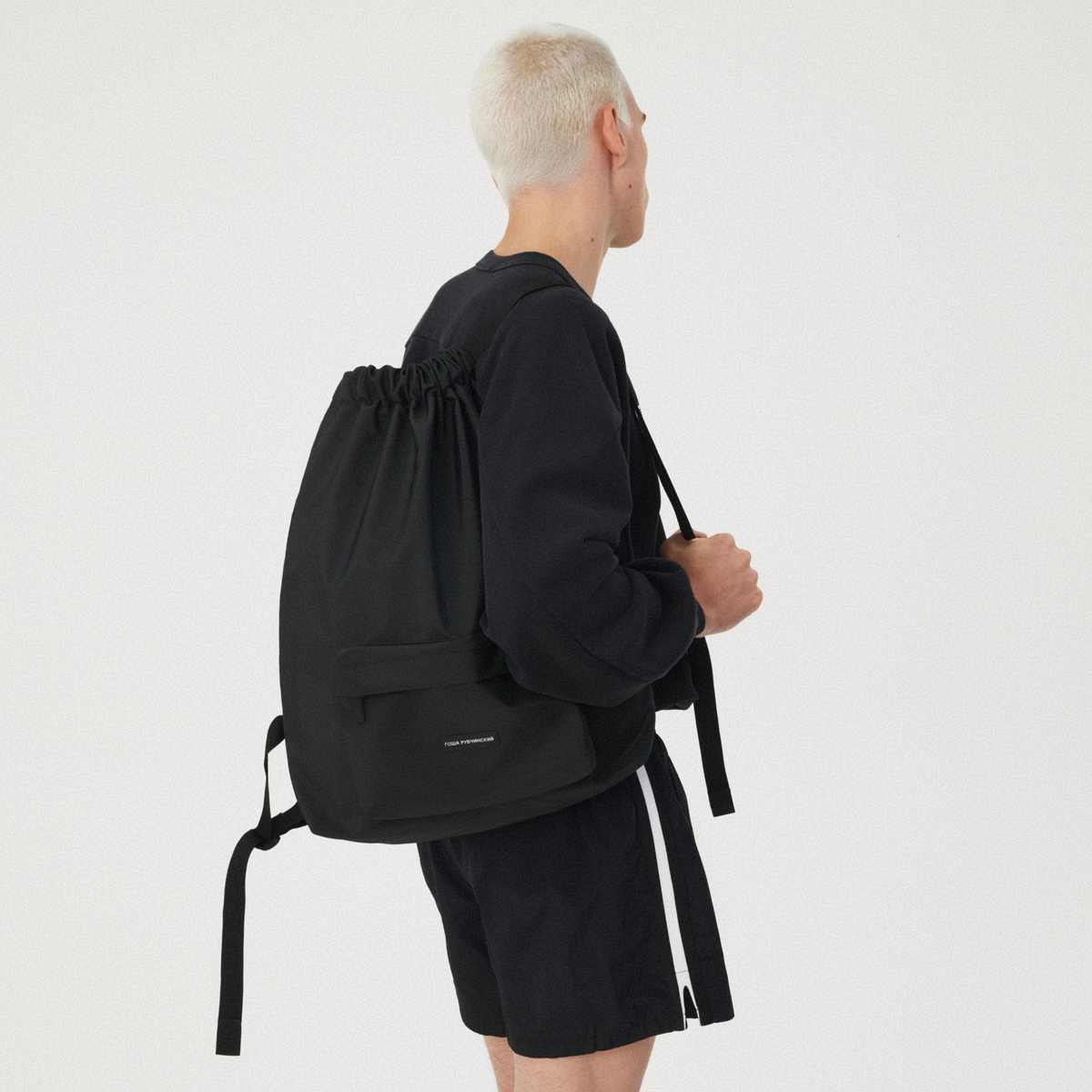 BLACK PATCH DRAWSTRING BACKPACK GOSHA RUBCHINSKIY