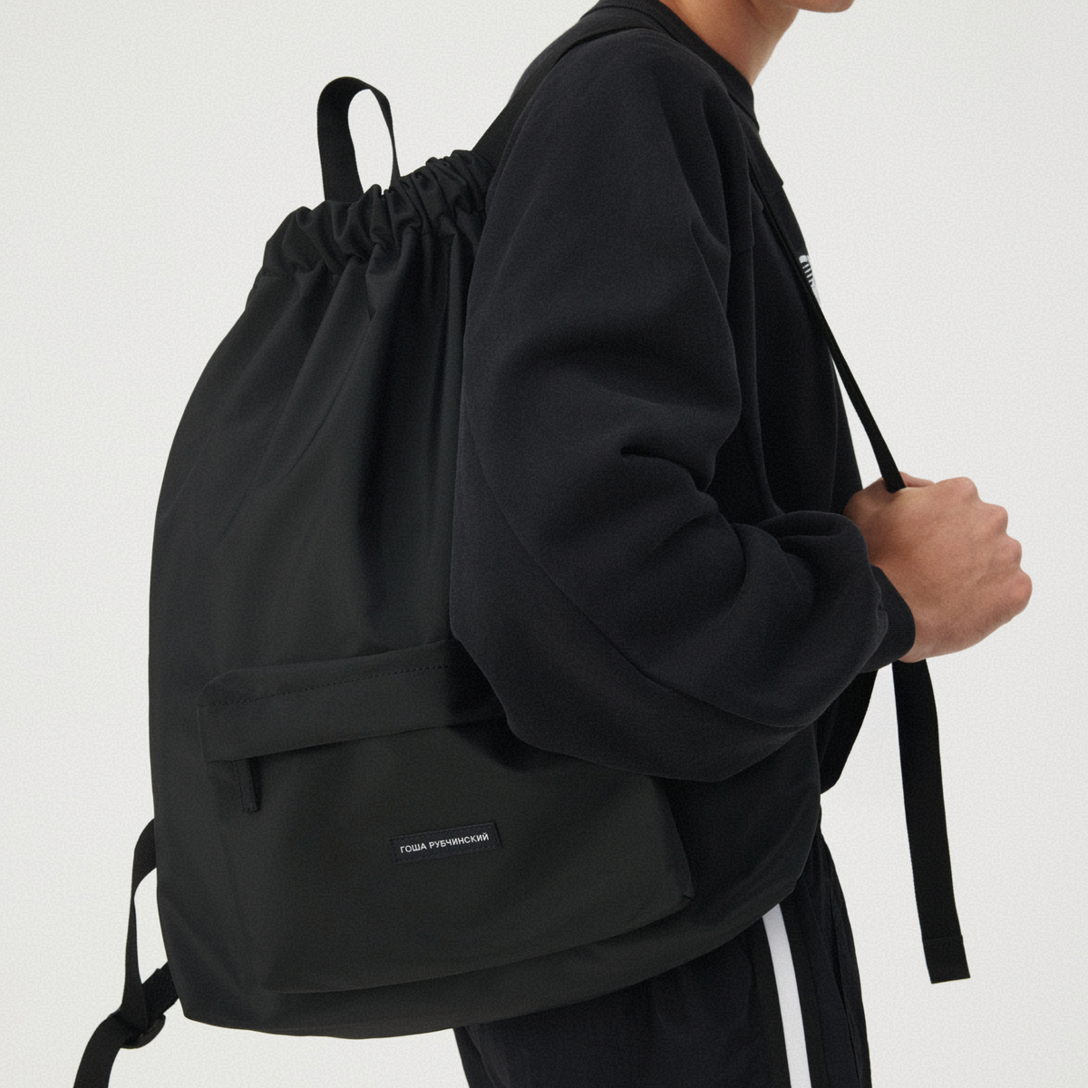 BLACK PATCH DRAWSTRING BACKPACK GOSHA RUBCHINSKIY