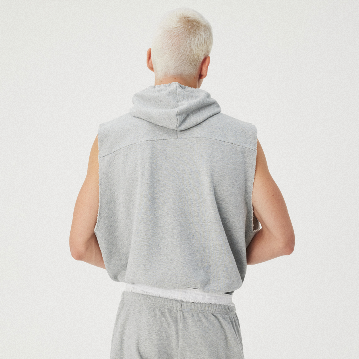 GREY SLEEVELESS HOODIE GOSHA RUBCHINSKIY