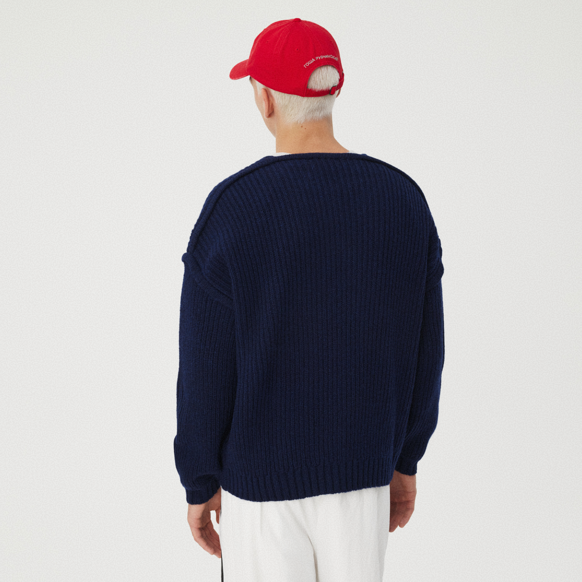 NAVY CHUNKY KNIT SWEATER GOSHA RUBCHINSKIY