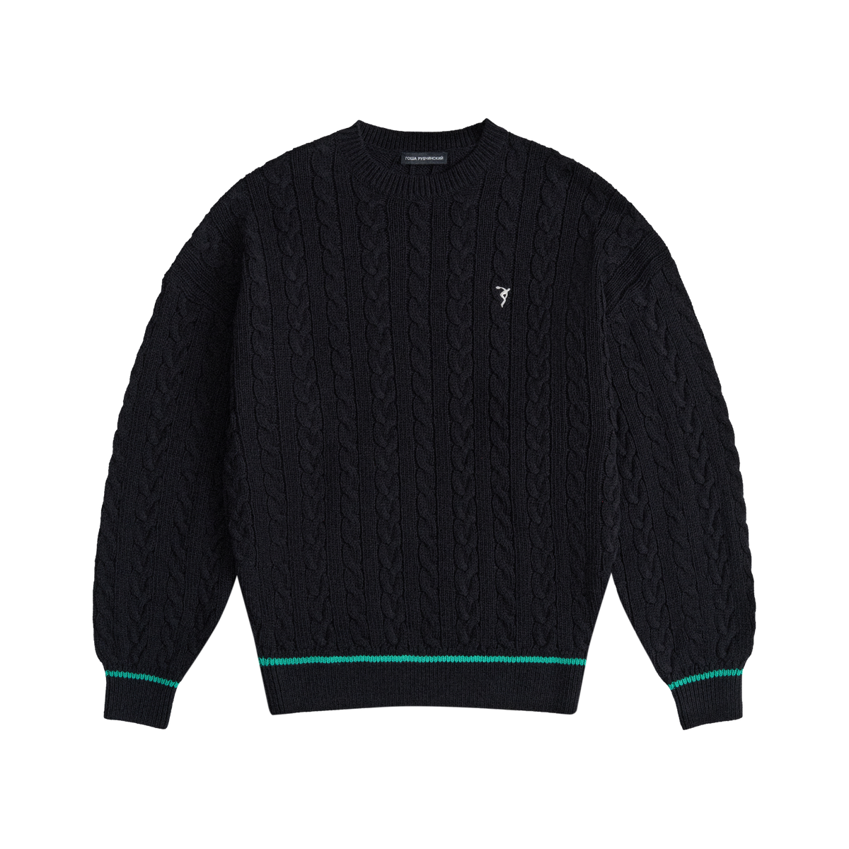 BLACK CABLE-KNIT SWEATER GOSHA RUBCHINSKIY 