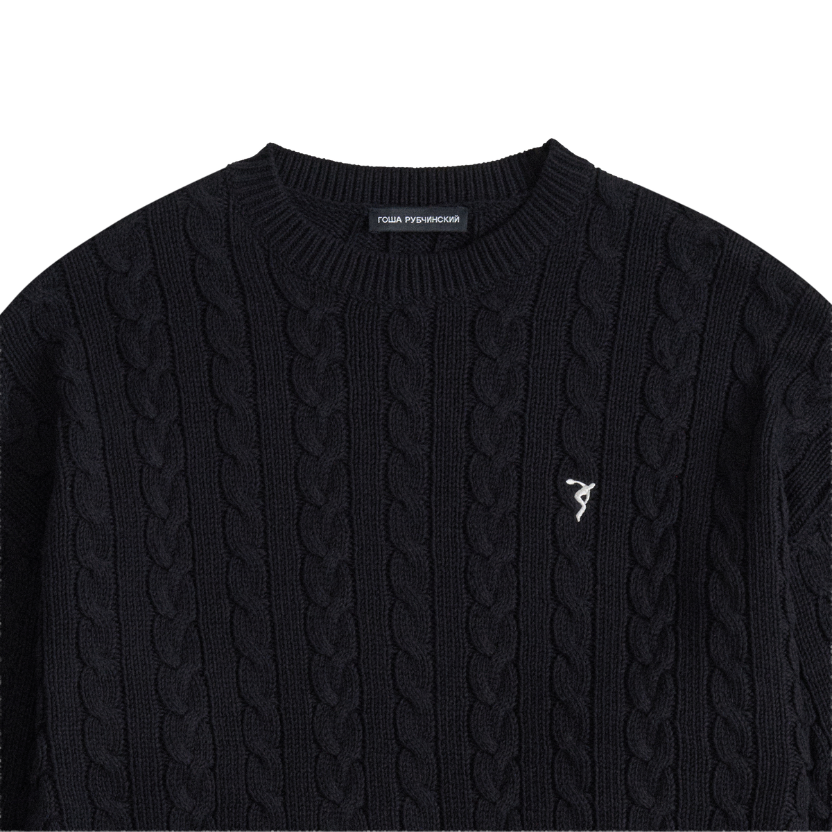 BLACK CABLE-KNIT SWEATER GOSHA RUBCHINSKIY