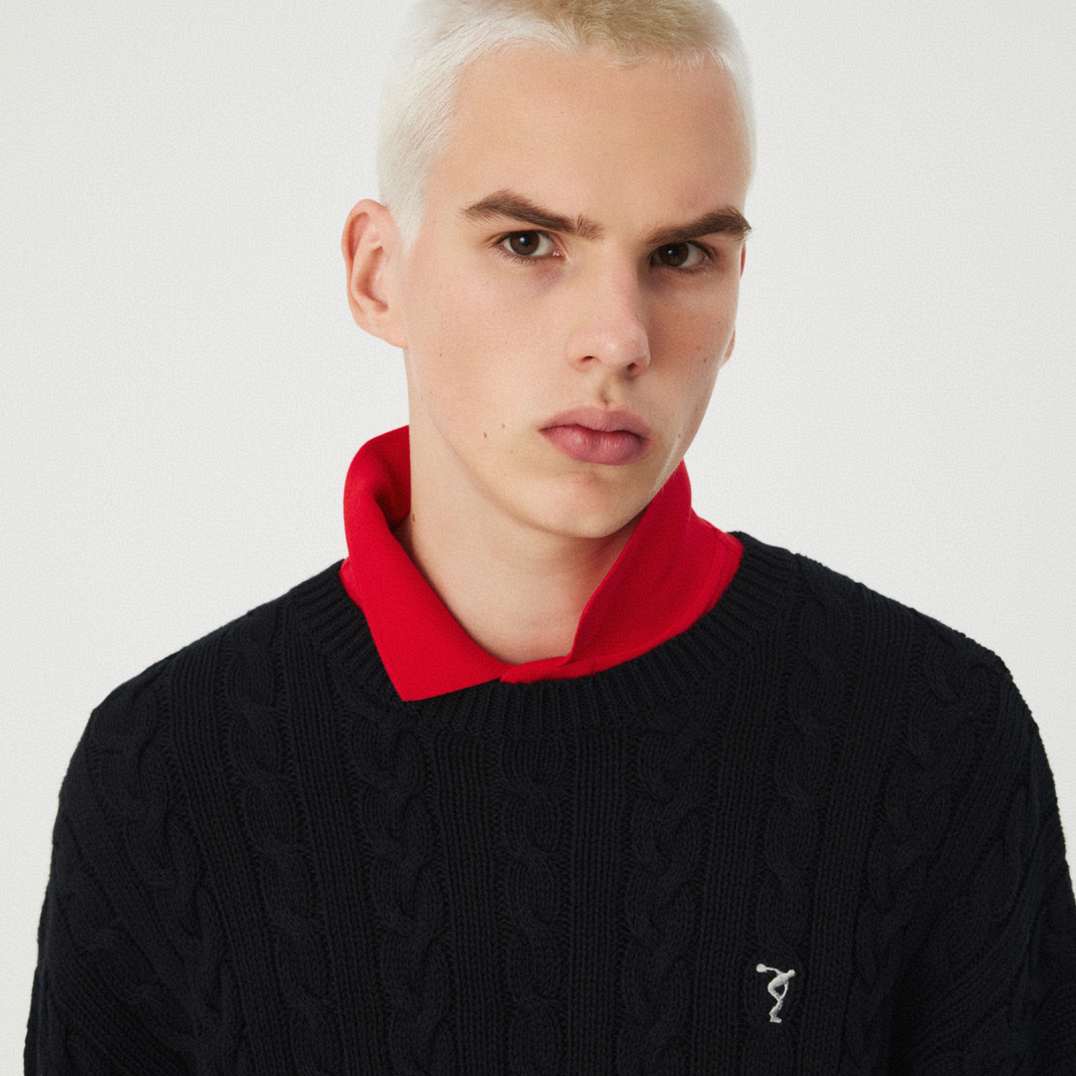 BLACK CABLE-KNIT SWEATER GOSHA RUBCHINSKIY