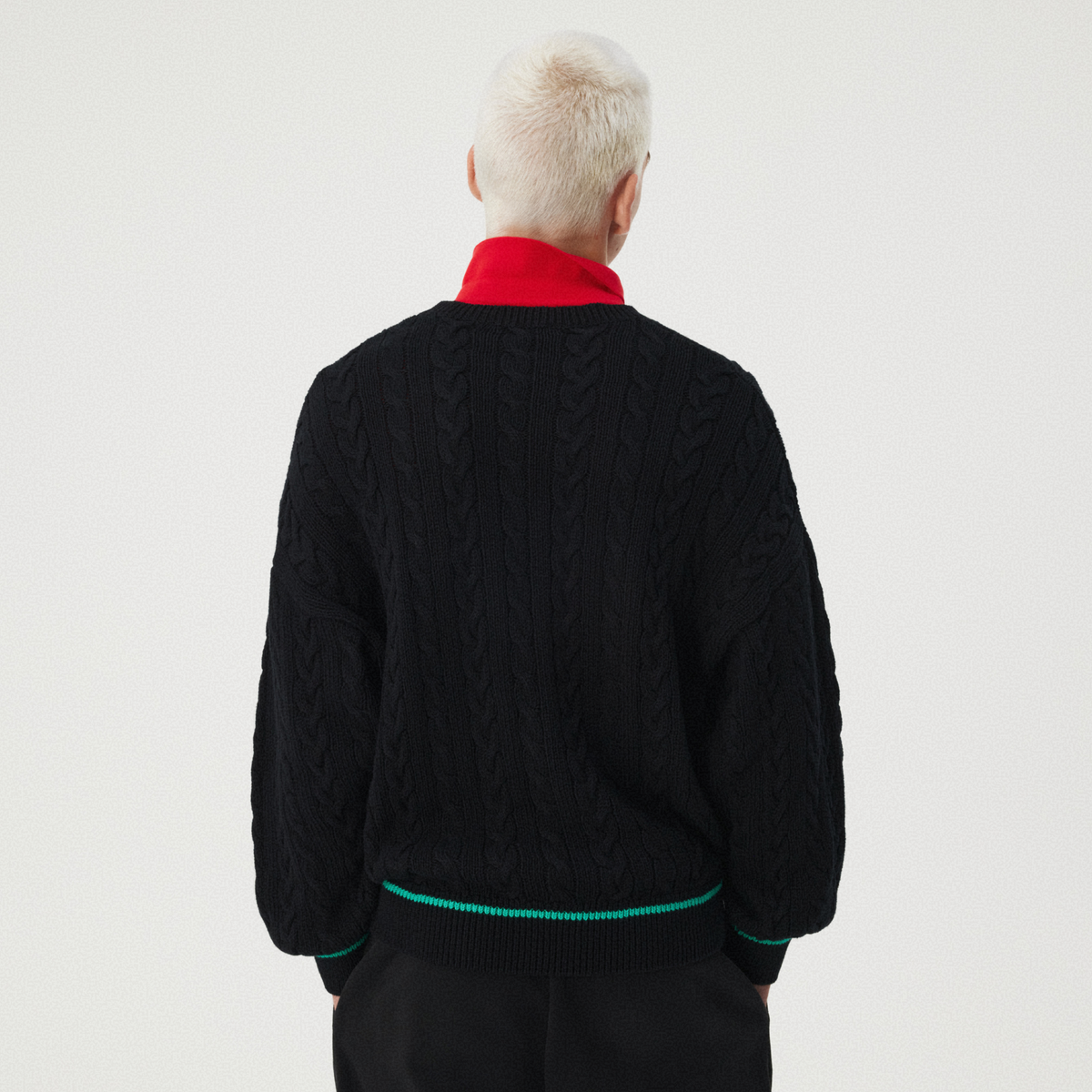 BLACK CABLE-KNIT SWEATER GOSHA RUBCHINSKIY