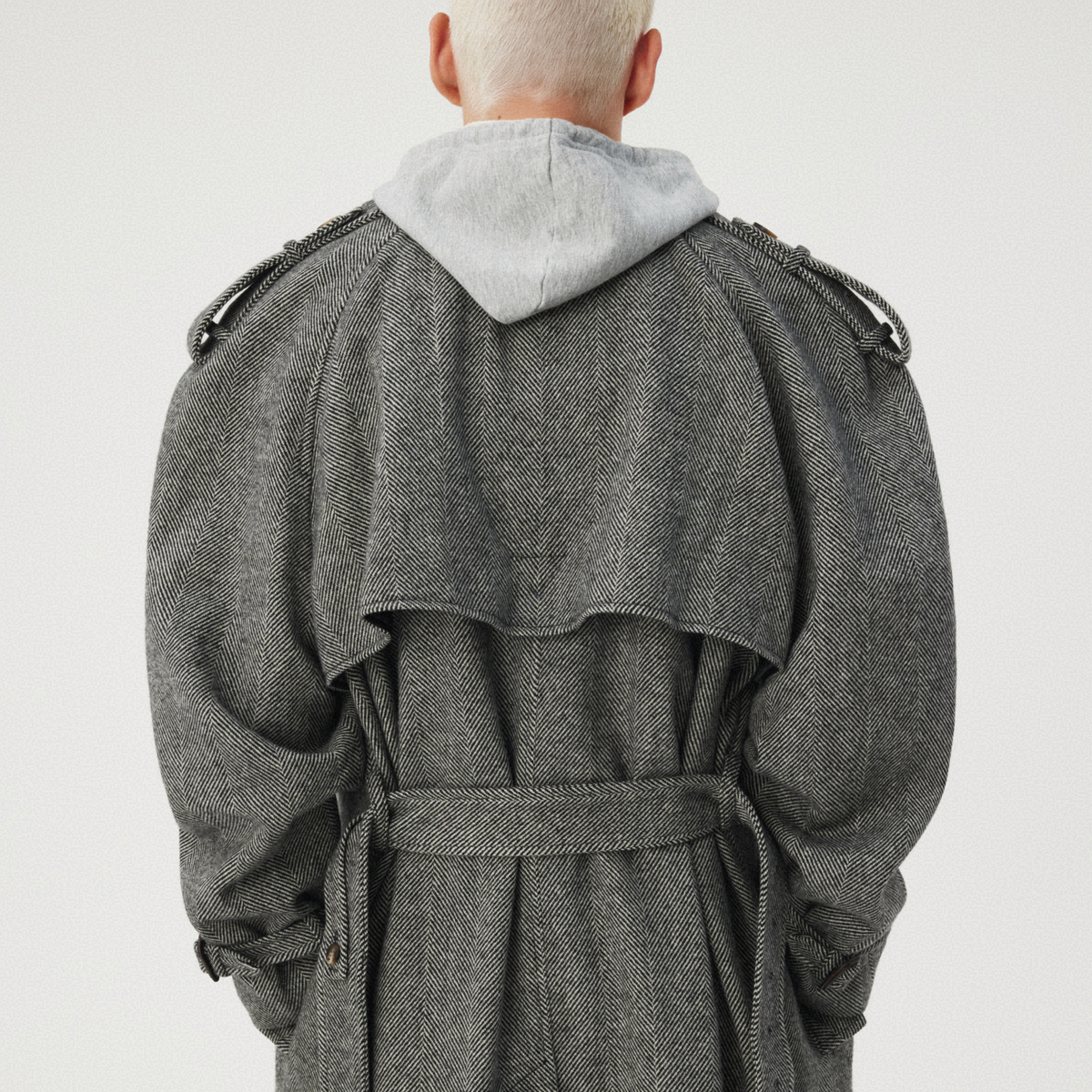 GREY BELTED WOOL-BLEND COAT GOSHA RUBCHINSKIY