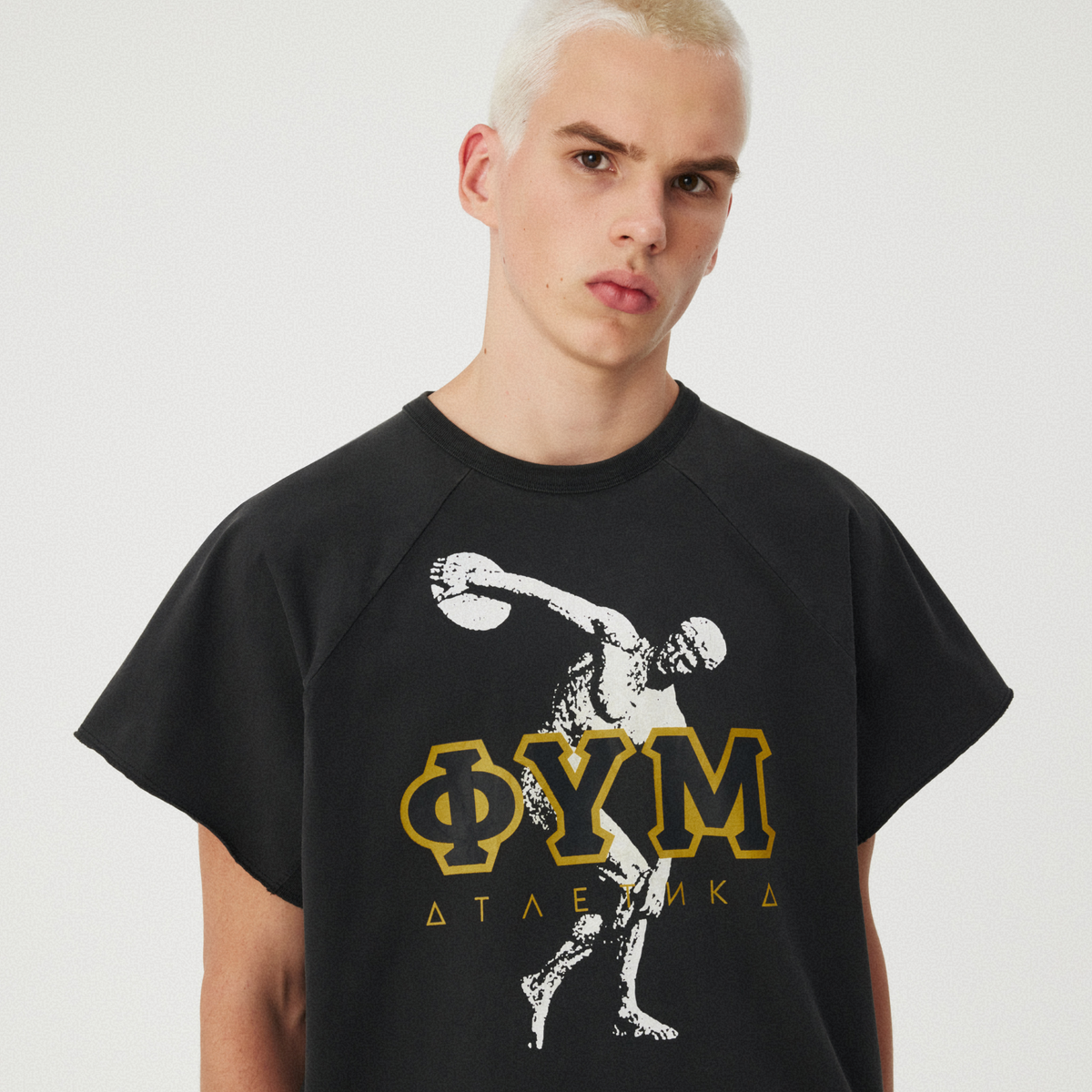 BLACK RAW-EDGE OVERSIZED T-SHIRT GOSHA RUBCHINSKIY