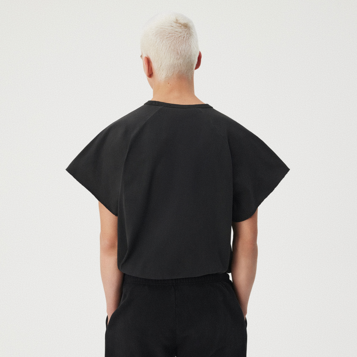 BLACK RAW-EDGE OVERSIZED T-SHIRT GOSHA RUBCHINSKIY