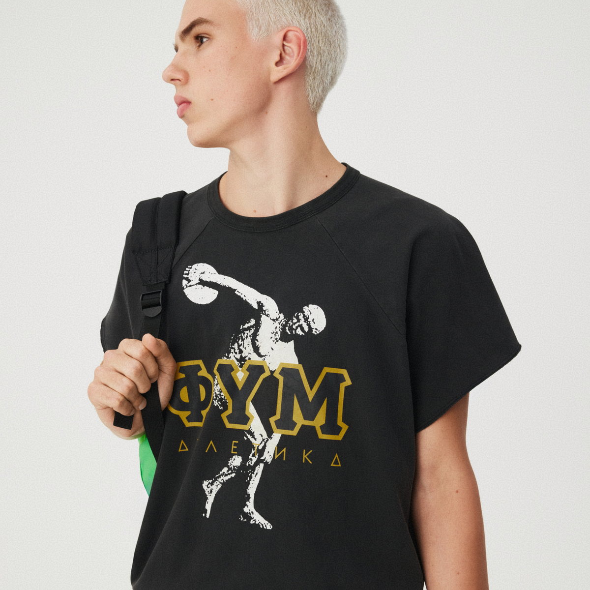BLACK RAW-EDGE OVERSIZED T-SHIRT GOSHA RUBCHINSKIY