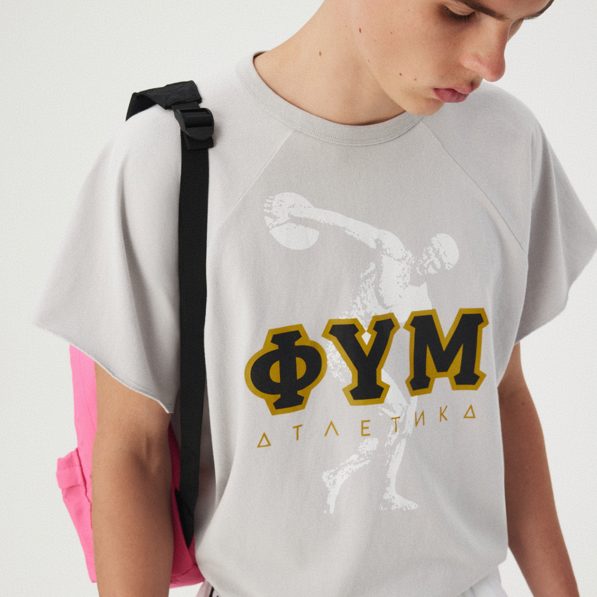 GREY RAW-EDGE OVERSIZED T-SHIRT GOSHA RUBCHINSKIY